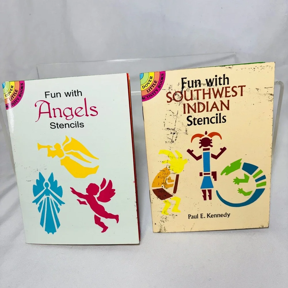 Dover Fun with Angels and Southwest Indian Stencils 2 Book Set Paul E Kennedy